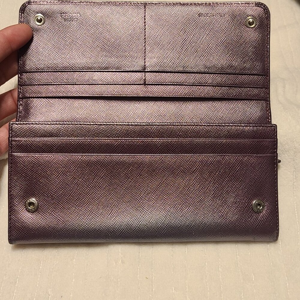 Prada Metalica Purple Long Wallet - Picture 3 of 14